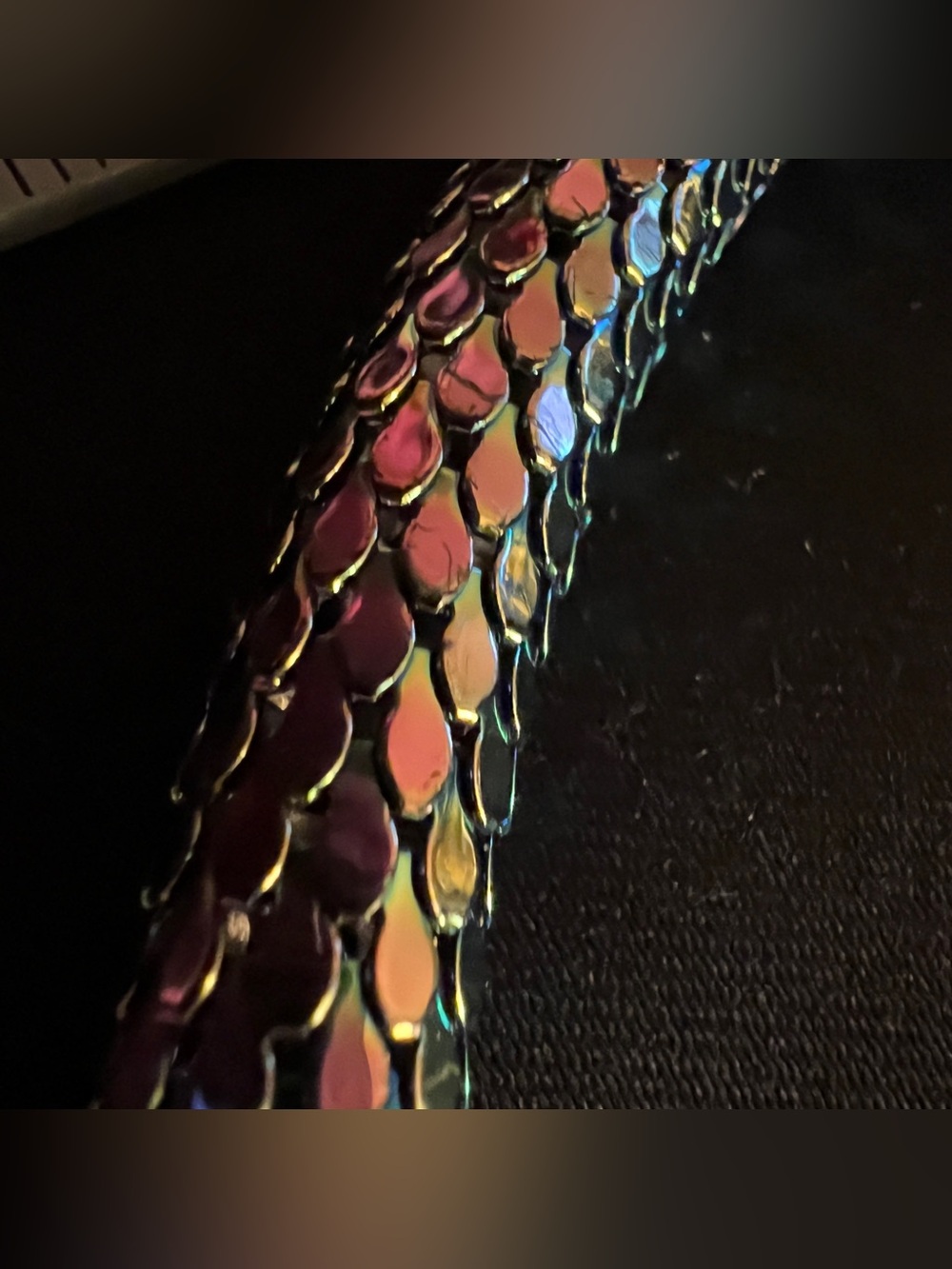 DL Auld Iridescent Vintage Mesh Snake Belt Serpent Necklace 41” - Picture 12 of 14